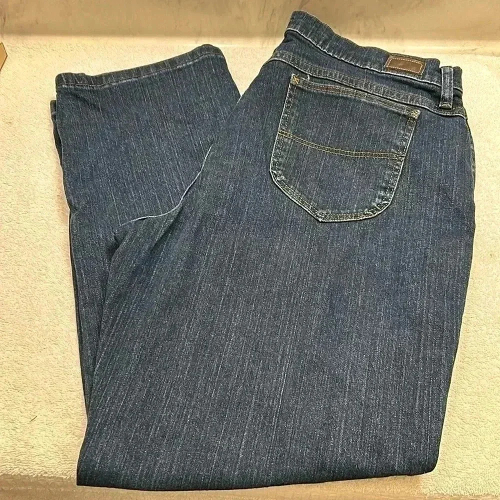 Lee Riders Dark Wash Relaxed Women Jeans Size 16P